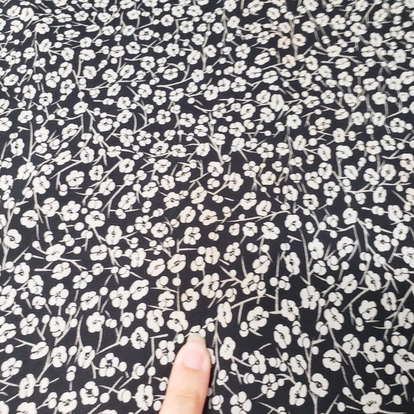 Ann Taylor Silk Dress Vintage 90s Y2k Womens 12 Floral Ditsy Sleeveless Black - Picture 9 of 16